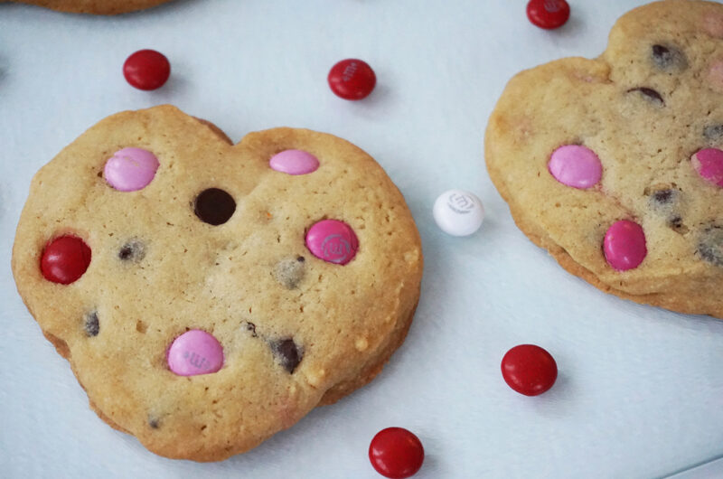 M&M Chip Valentine Cookies