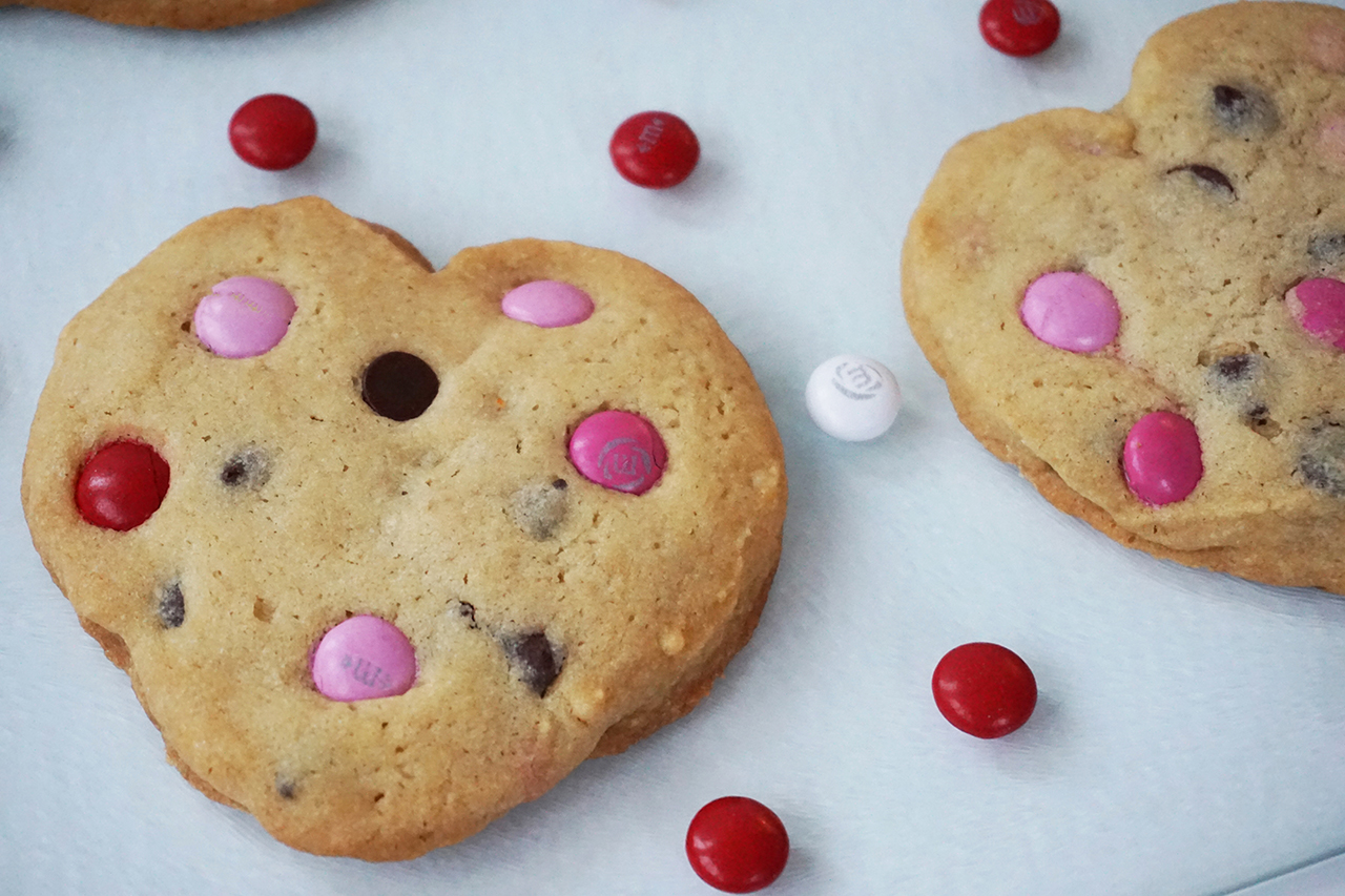 Giant M&M Cookie Heart