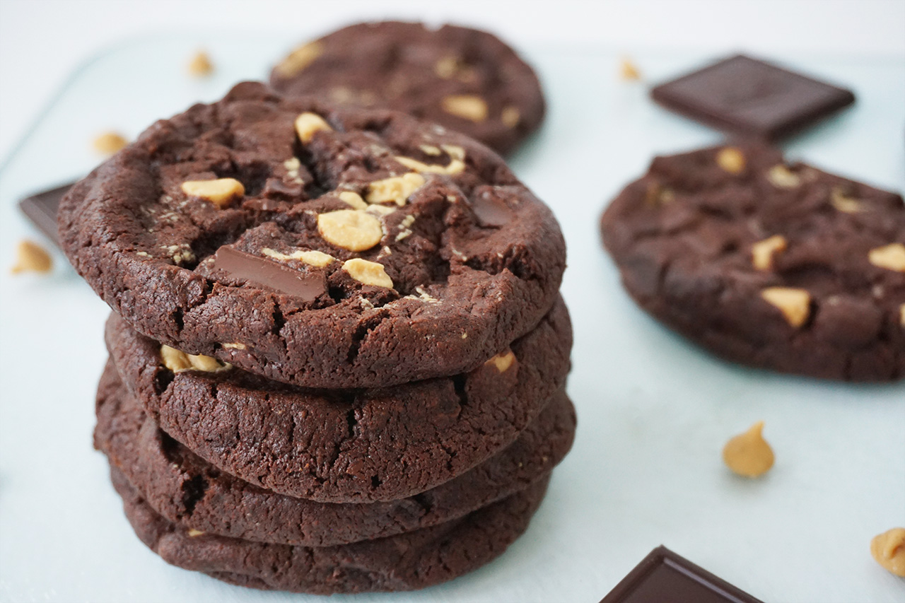 Double Dark Chocolate Peanut Butter Cup Cookies